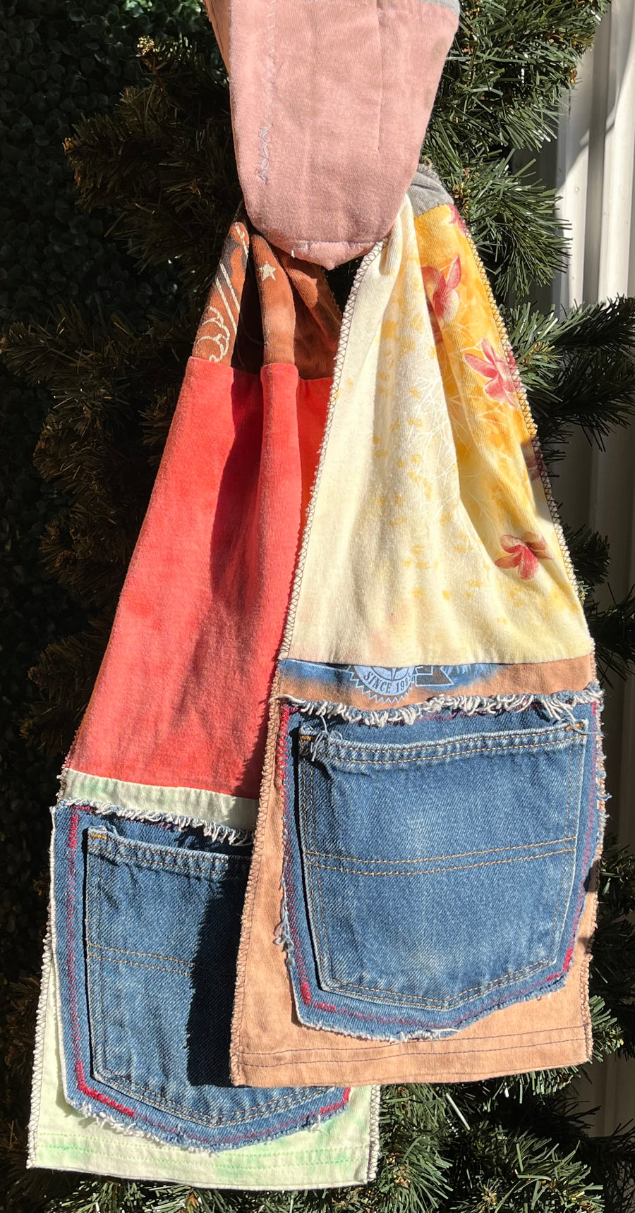 Upcycled Fabric Scarf with Pockets