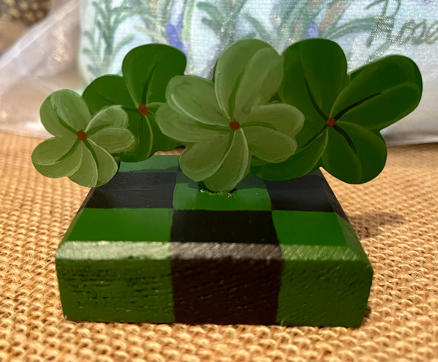 Hand-painted Table Topper - Mini Four Leaf Clovers