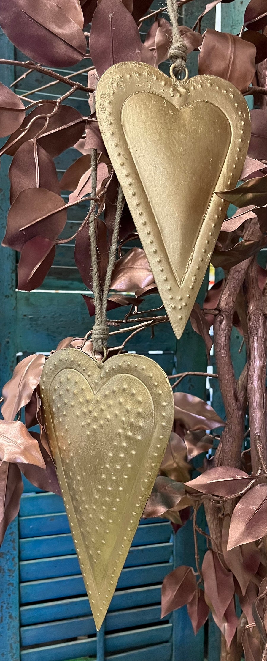 Upcycled Antique Brass - Metal Hearts