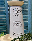 CERAMIC CANDLE HOLDERS WITH EYES