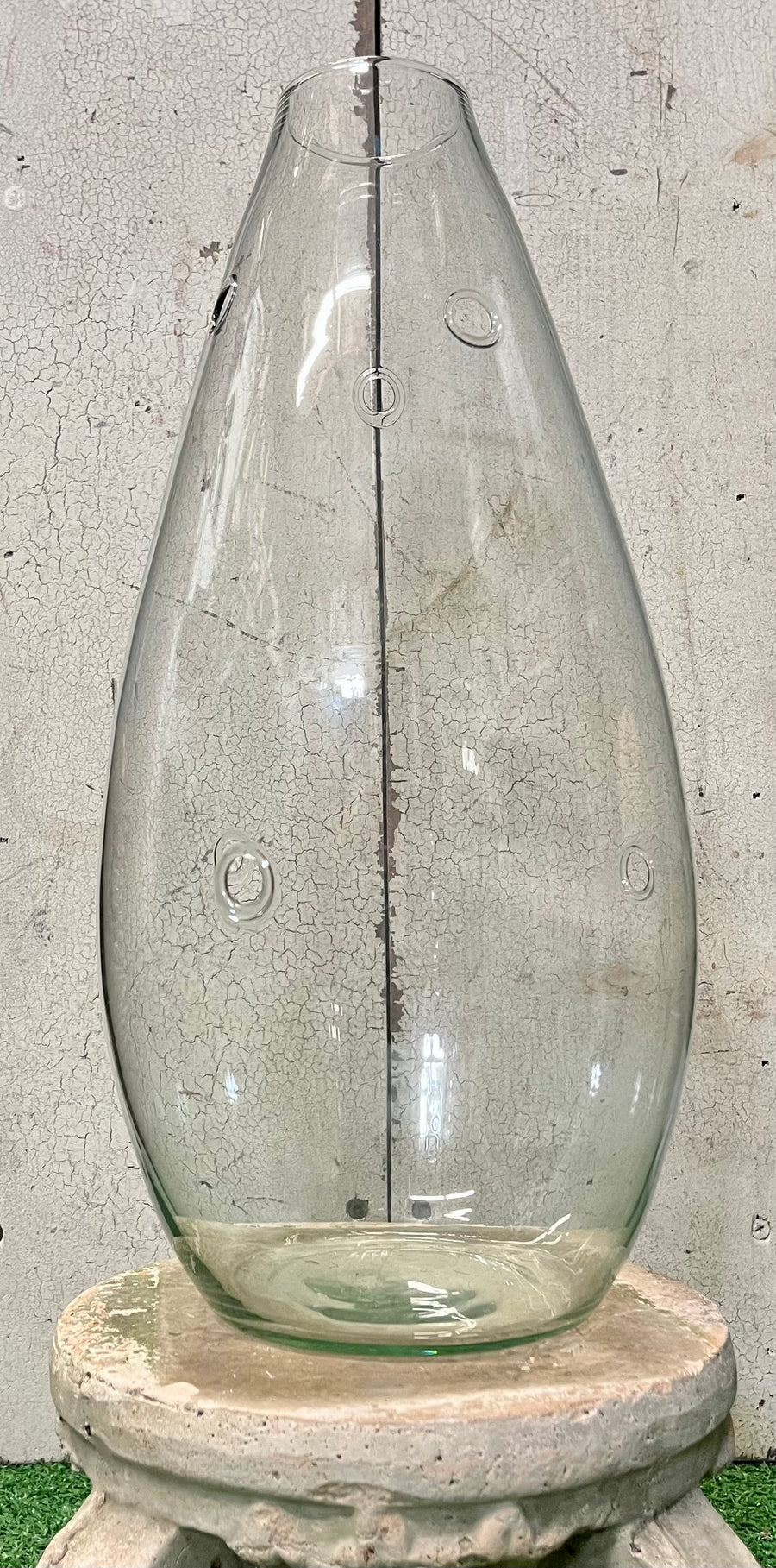 CLEAR TALL VASE WITH STEM HOLES