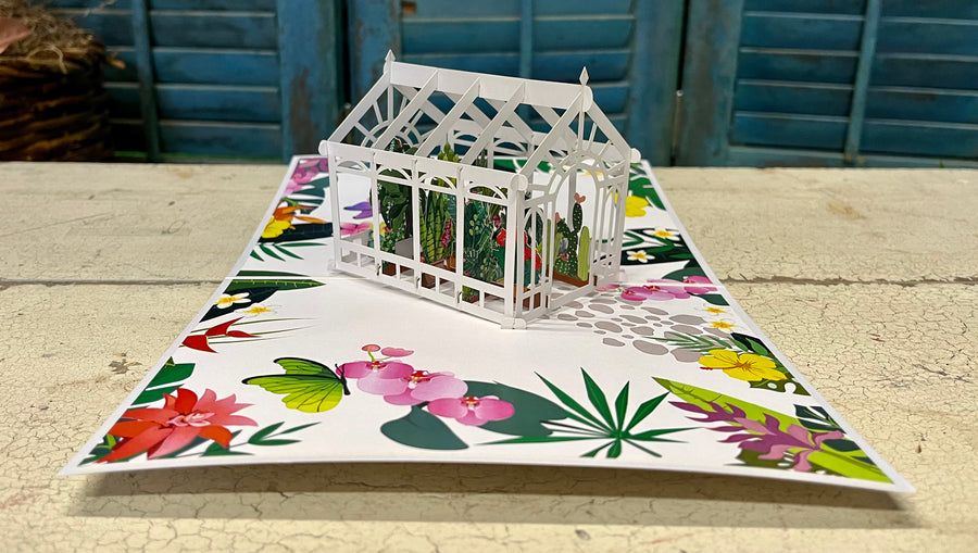 Pop Up Greeting Card - Greenhouse