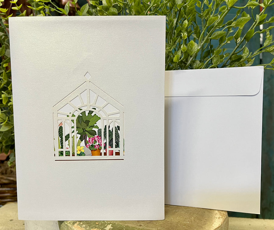 Pop Up Greeting Card - Greenhouse