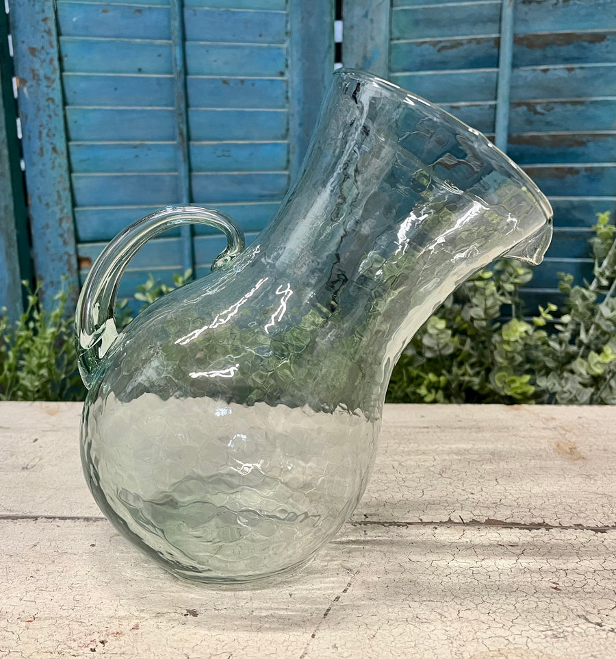 Small Tilted Glass Pitcher