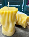 Handmade Curvy Beeswax Candle