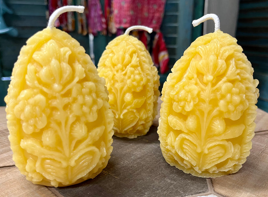 Handmade Beeswax Egg Candle