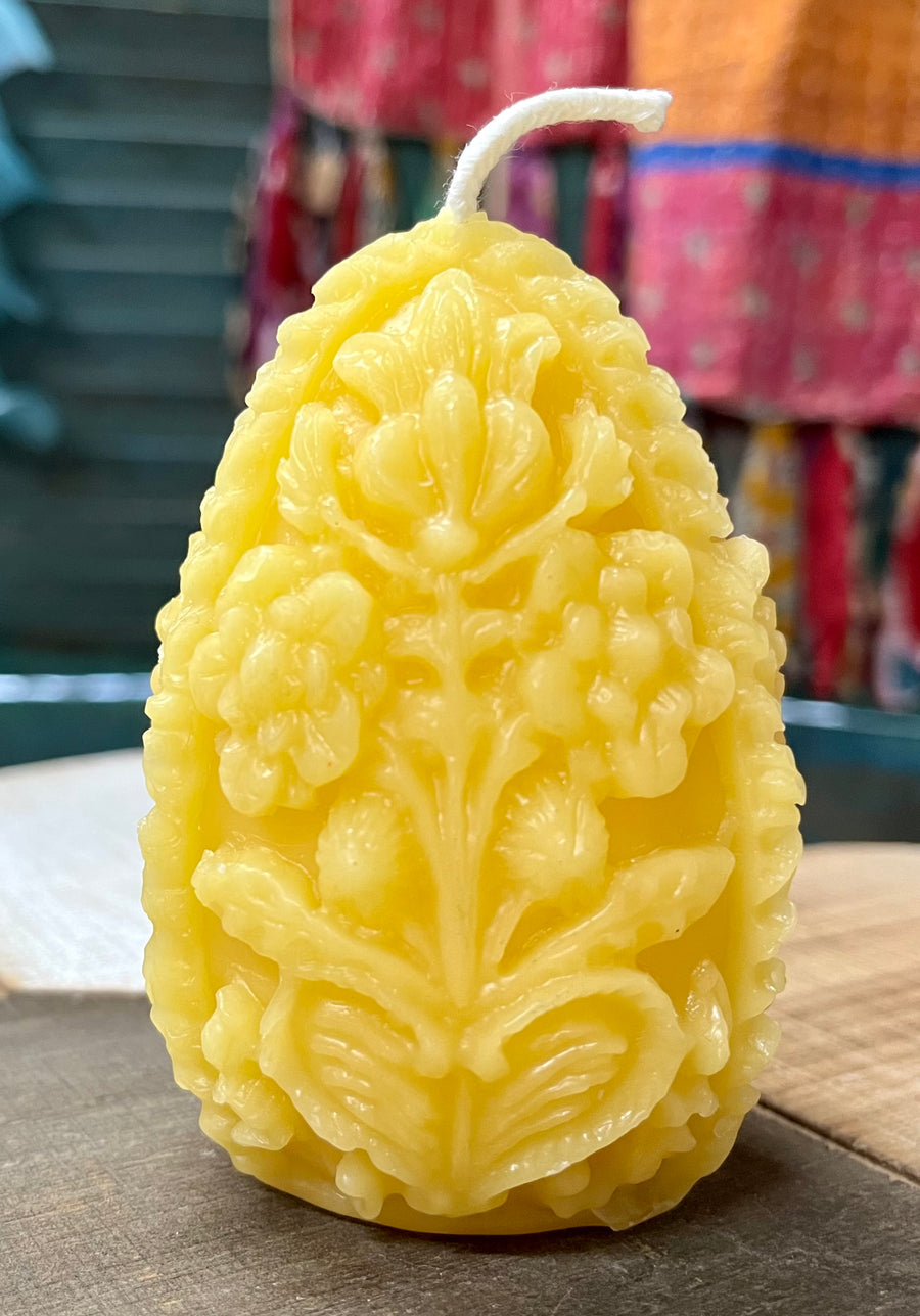 Handmade Beeswax Egg Candle