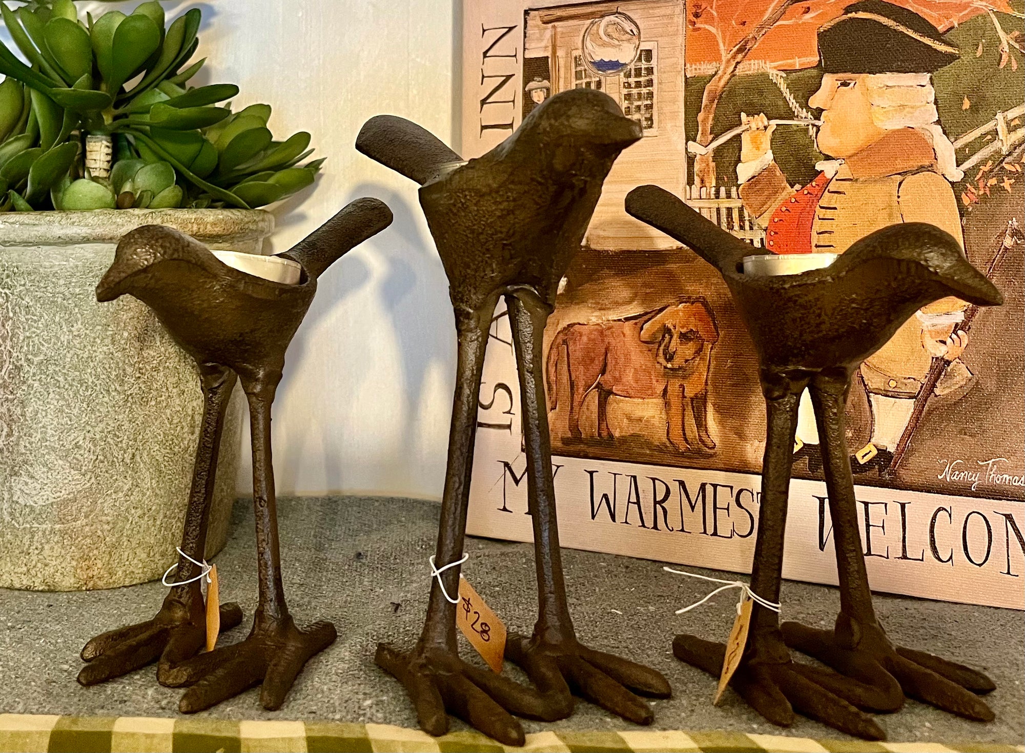Cast Iron Bird Tea Light Holders
