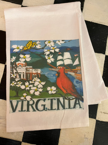 NANCY THOMAS KITCHEN TEA TOWELS - STATES - VIRGINIA