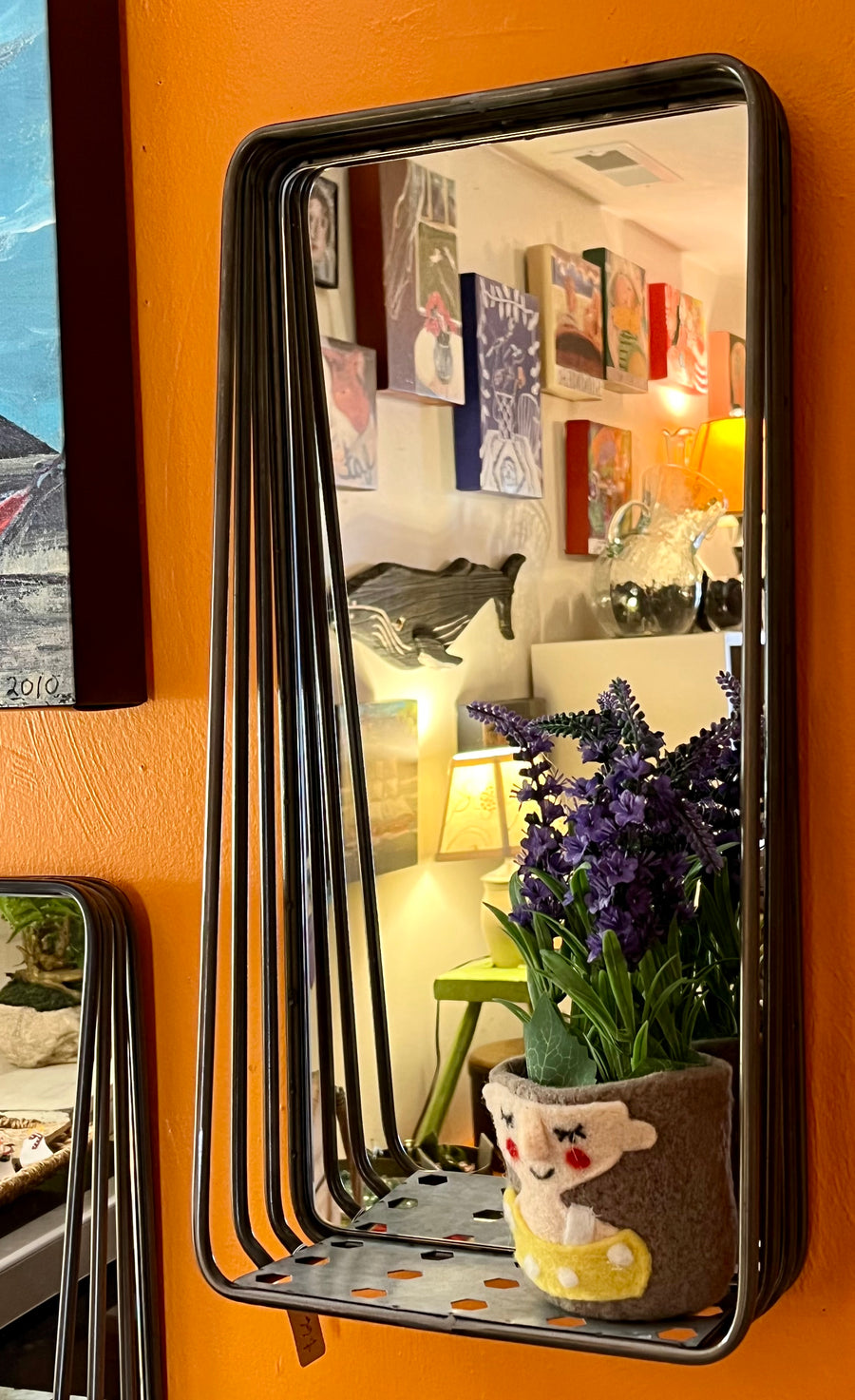 Metal Framed Mirrors with Shelves