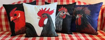 NANCY THOMAS PILLOWS - Set of 2 Chicken Pillows