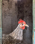 King Size Plush Beach Towels - Black and White Chicken