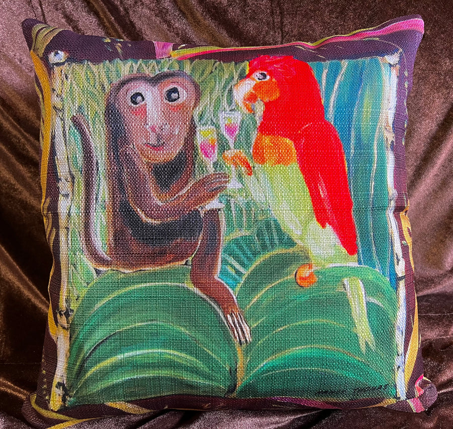 NANCY THOMAS PILLOWS - Monkey Parrot