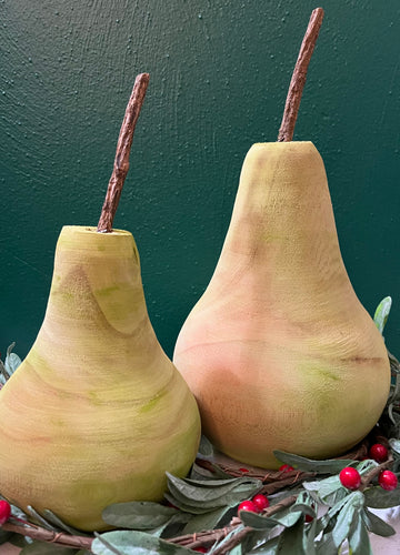Carved Wooden Pears