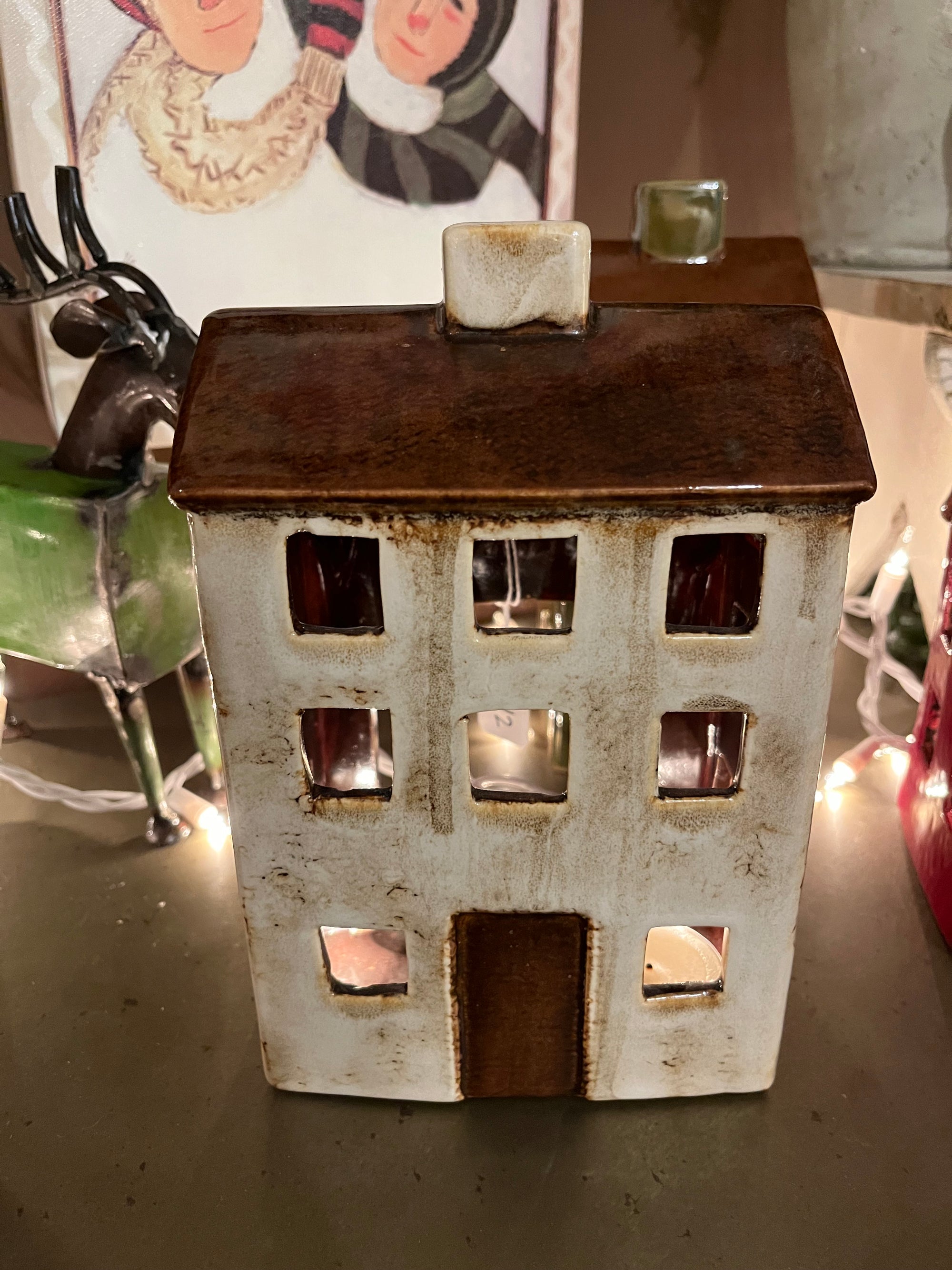 Ceramic Village Luminary - White House