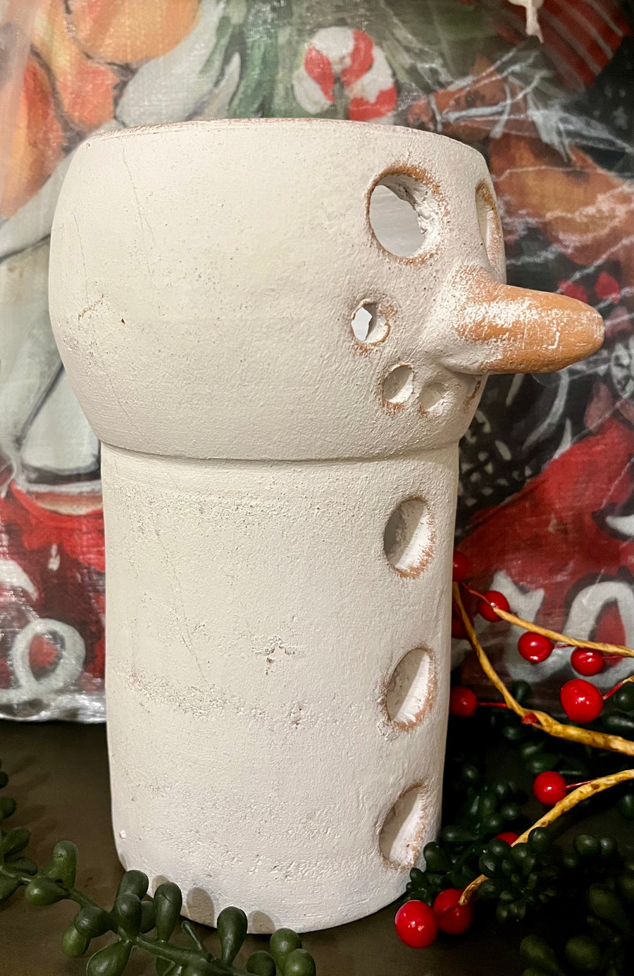 Clay Snowman Luminary