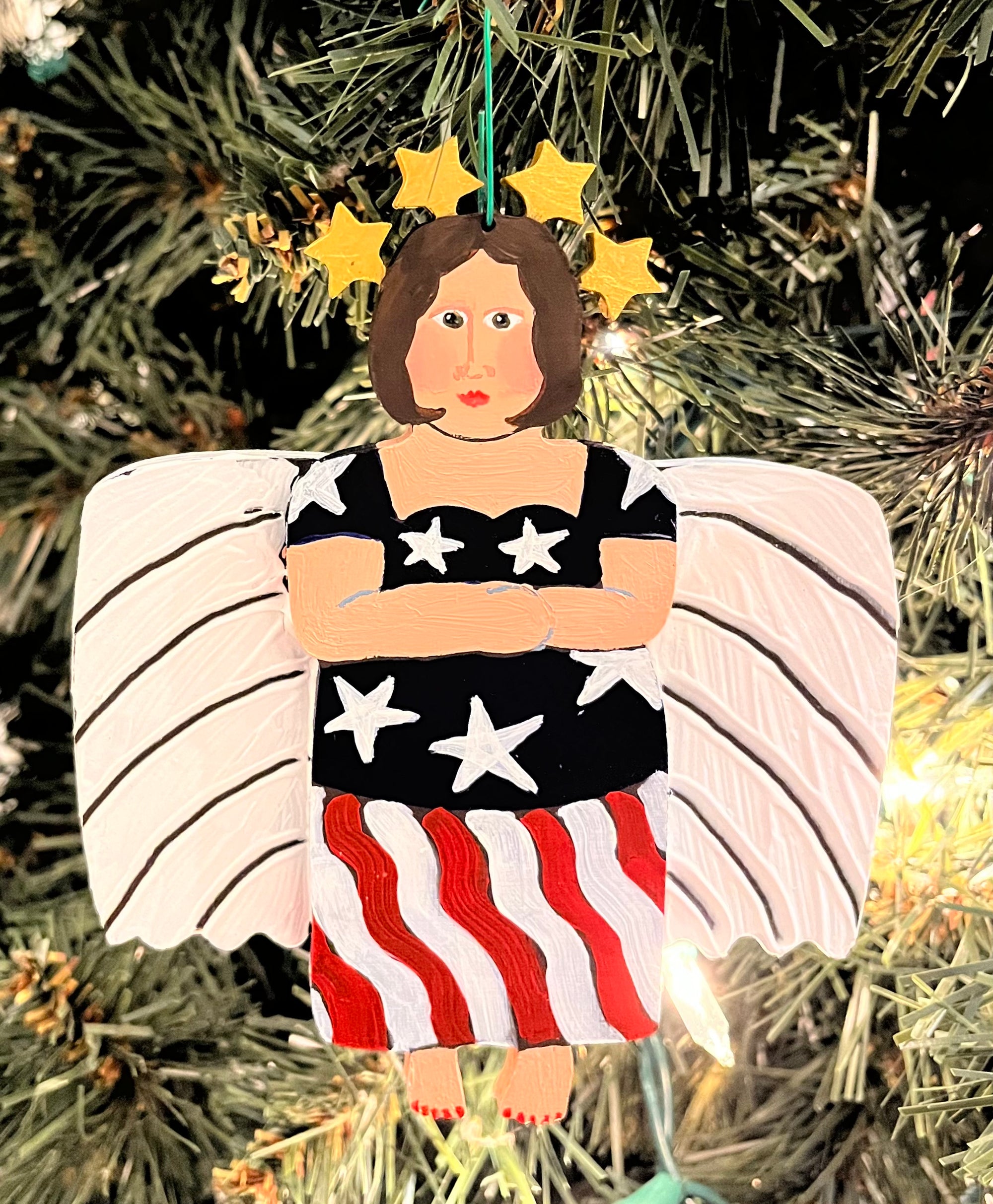 Hand Painted Angel - Stars and Stripes Dress