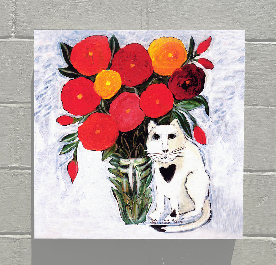 Gallery Grand -  Cat with Flowers