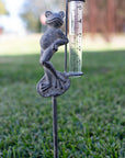 Rustic Iron Frog Rain Gauge