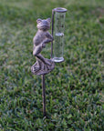 Rustic Iron Frog Rain Gauge