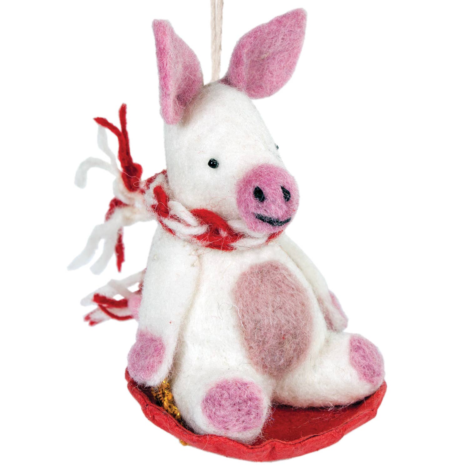 Sledding Piggles Ornament
