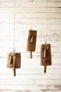Clay Face Hanging Bells