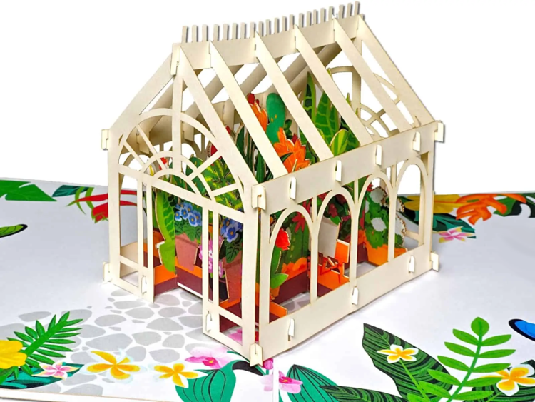 Pop Up Greeting Card - Greenhouse