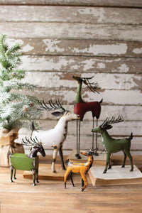 Recycled Metal Deer - Smaller Green Deer