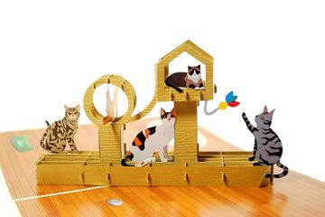 Greeting Card - Cats 3D Card