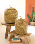 Oval Seagrass Basket with Lid