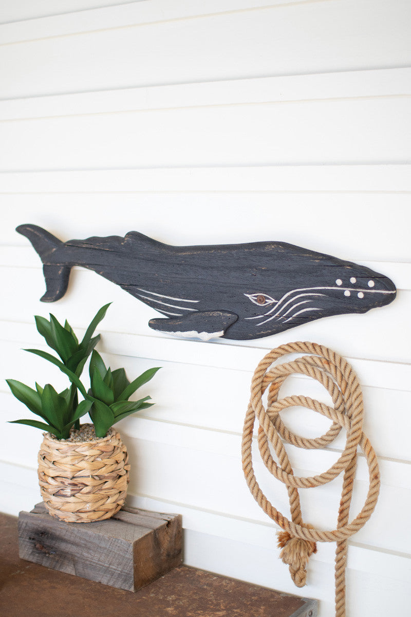 Wooden Whale Wall Art